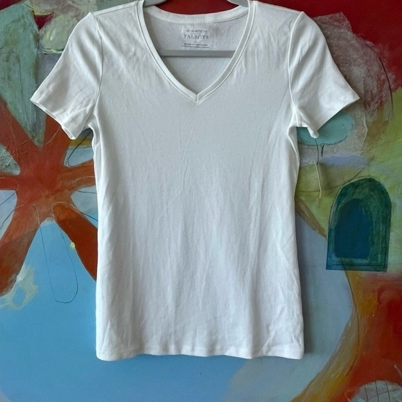 TALBOTS TSHIRT SIZE SM VNECK SUPER SOFT PIMA COTTON SHIRT SLEEVELESS VERSATILE - Picture 1 of 3